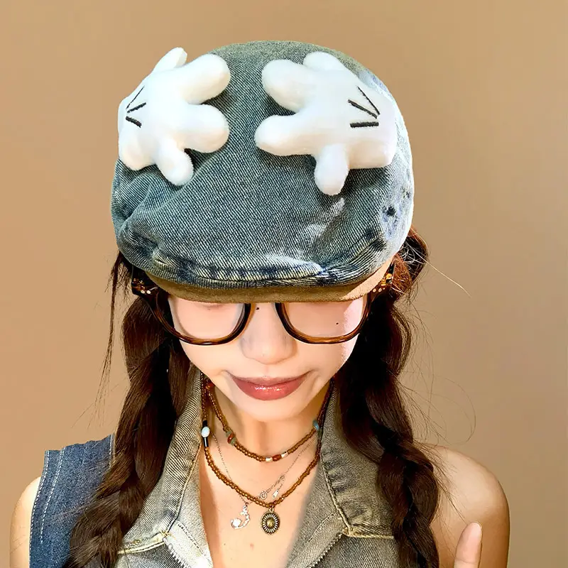 Mickey Butt Washed Denim Hat for Women - Image 5