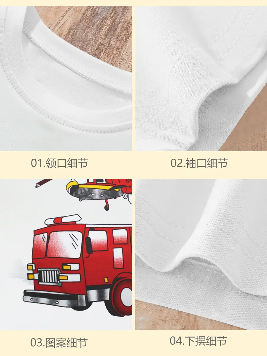 2025 Kids T-Shirt Red Helicopter Car Print Cotton - Image 4