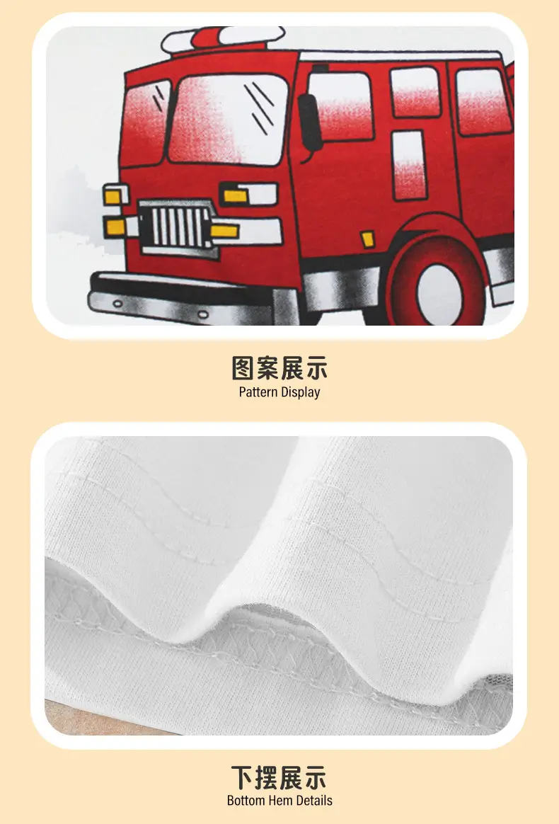 2025 Kids T-Shirt Red Helicopter Car Print Cotton — feature 9