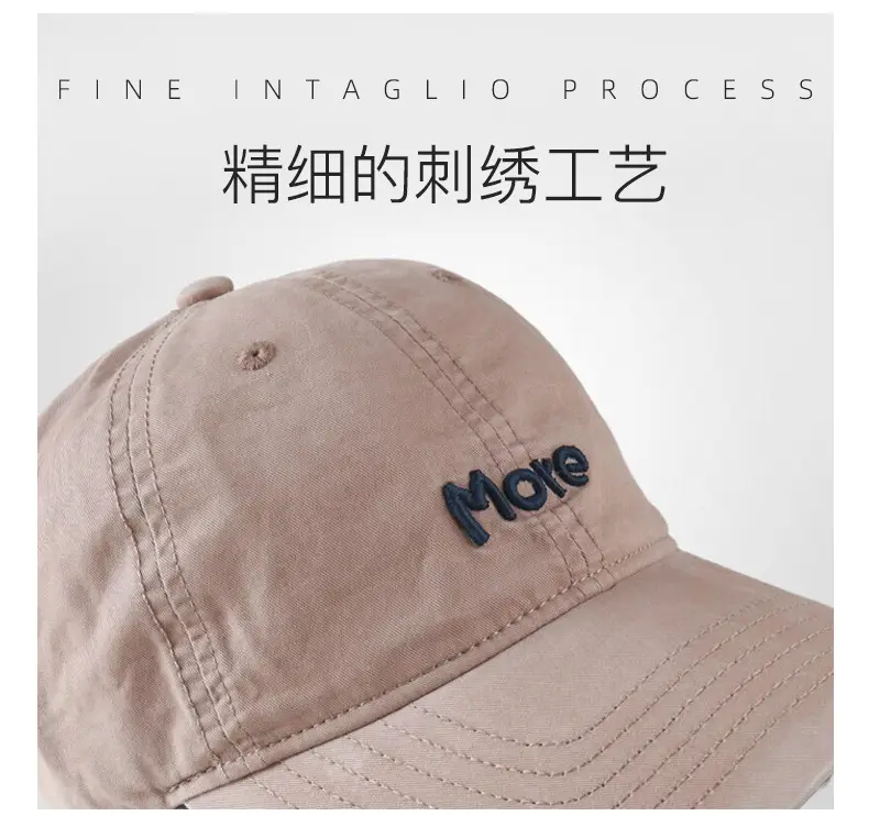 More Letter Embroidered Cotton Baseball Cap for Men Women — feature 12