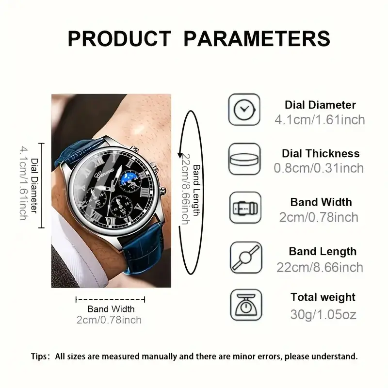 Live Explosions Men's Business Watch Advanced Sense Men's Sports Watch Men's Casual Belt Quartz Watch New — feature 4