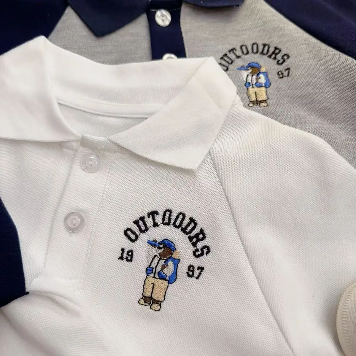 White Embroidered Boys Polo Shirt Short Sleeve Summer β feature 14