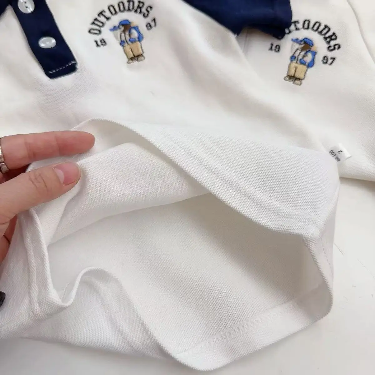 White Embroidered Boys Polo Shirt Short Sleeve Summer β feature 21