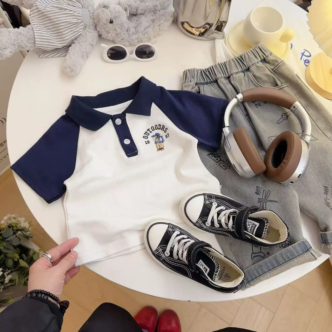 White Embroidered Boys Polo Shirt Short Sleeve Summer β feature 8