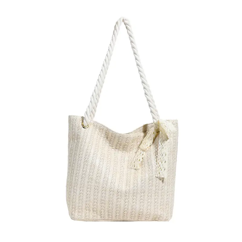 Women's Pastoral Woven Straw Shoulder Bag Large Capacity - Image 7