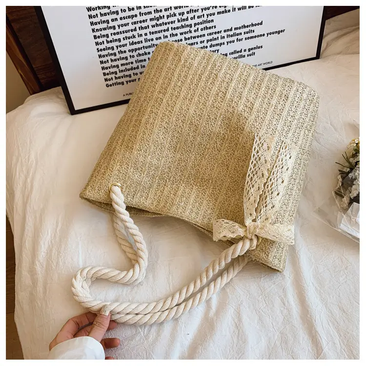 Women's Pastoral Woven Straw Shoulder Bag Large Capacity — feature 20