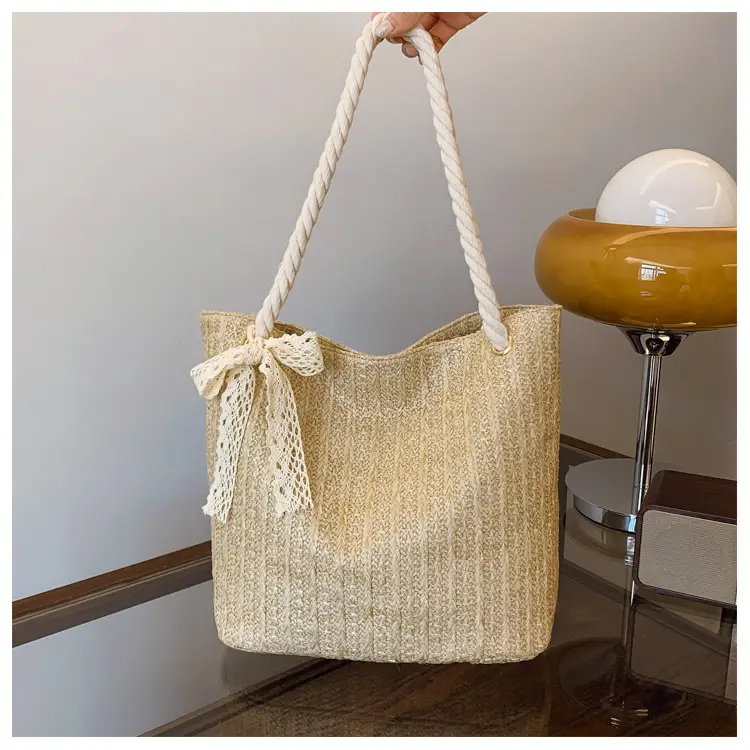 Women's Pastoral Woven Straw Shoulder Bag Large Capacity — feature 22