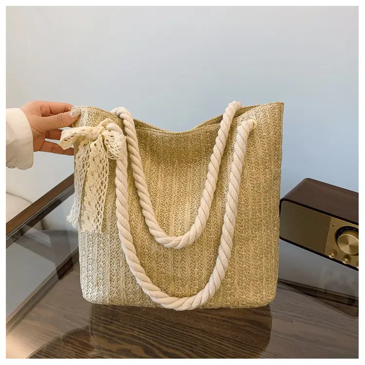 Women's Pastoral Woven Straw Shoulder Bag Large Capacity — feature 23