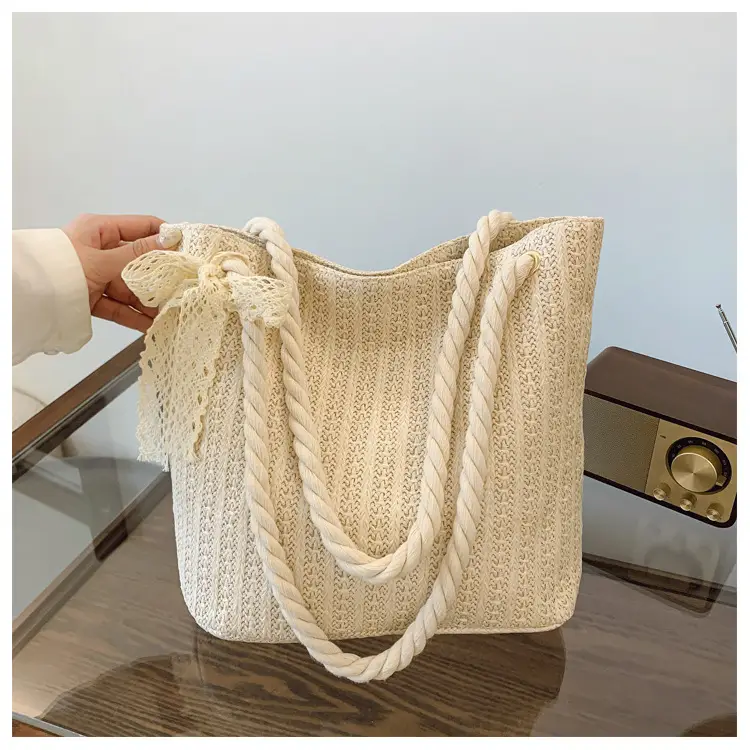 Women's Pastoral Woven Straw Shoulder Bag Large Capacity — feature 24