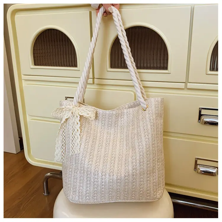 Women's Pastoral Woven Straw Shoulder Bag Large Capacity — feature 25