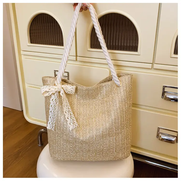 Women's Pastoral Woven Straw Shoulder Bag Large Capacity — feature 27