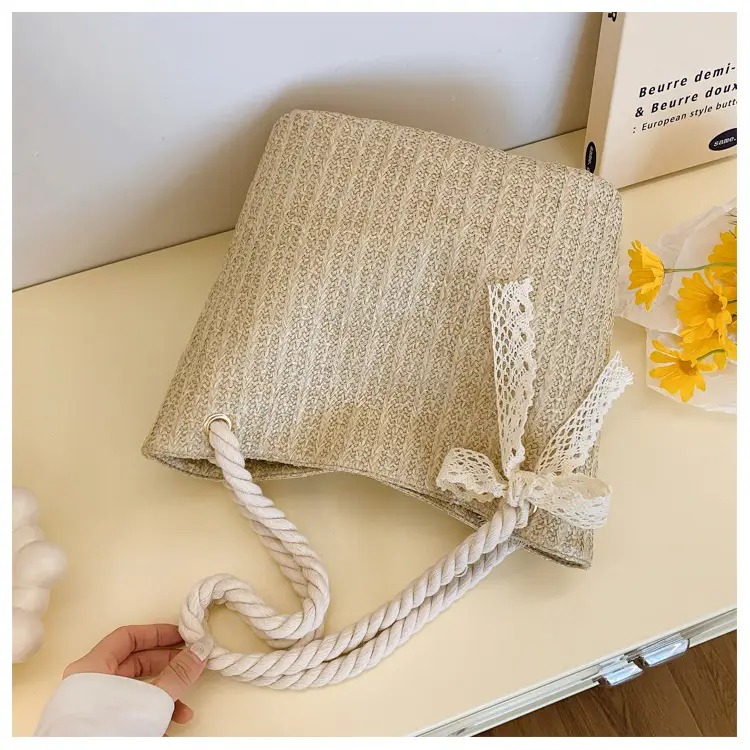 Women's Pastoral Woven Straw Shoulder Bag Large Capacity — feature 28