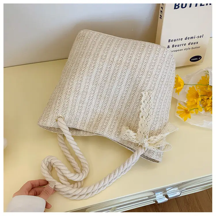 Women's Pastoral Woven Straw Shoulder Bag Large Capacity — feature 29