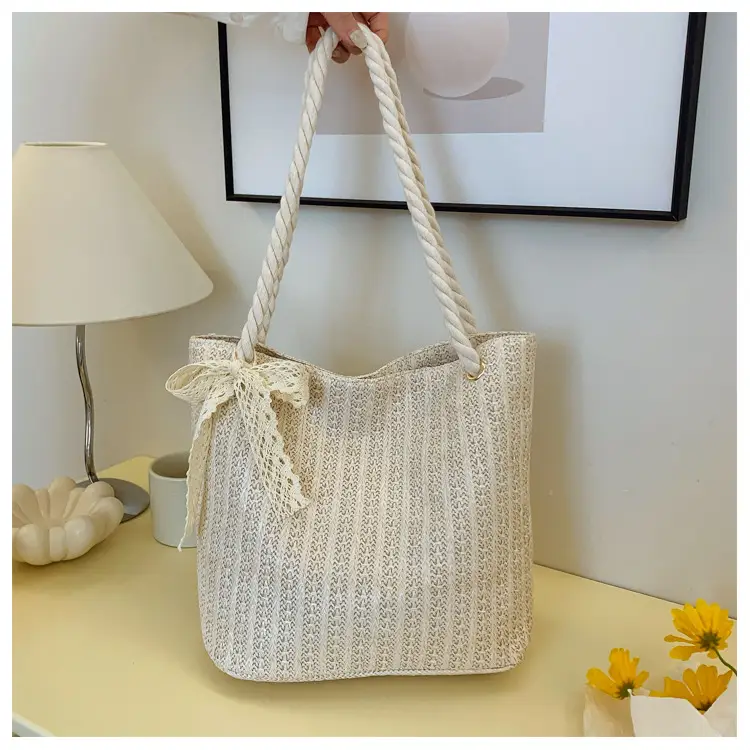 Women's Pastoral Woven Straw Shoulder Bag Large Capacity — feature 30