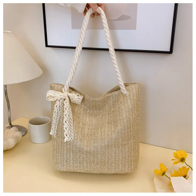 Women's Pastoral Woven Straw Shoulder Bag Large Capacity — feature 31