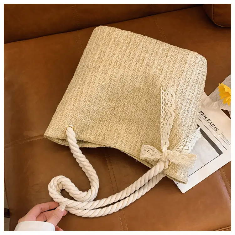 Women's Pastoral Woven Straw Shoulder Bag Large Capacity — feature 32