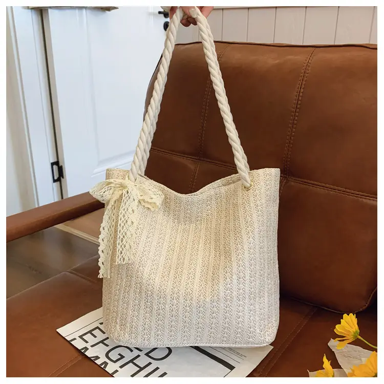 Women's Pastoral Woven Straw Shoulder Bag Large Capacity — feature 34