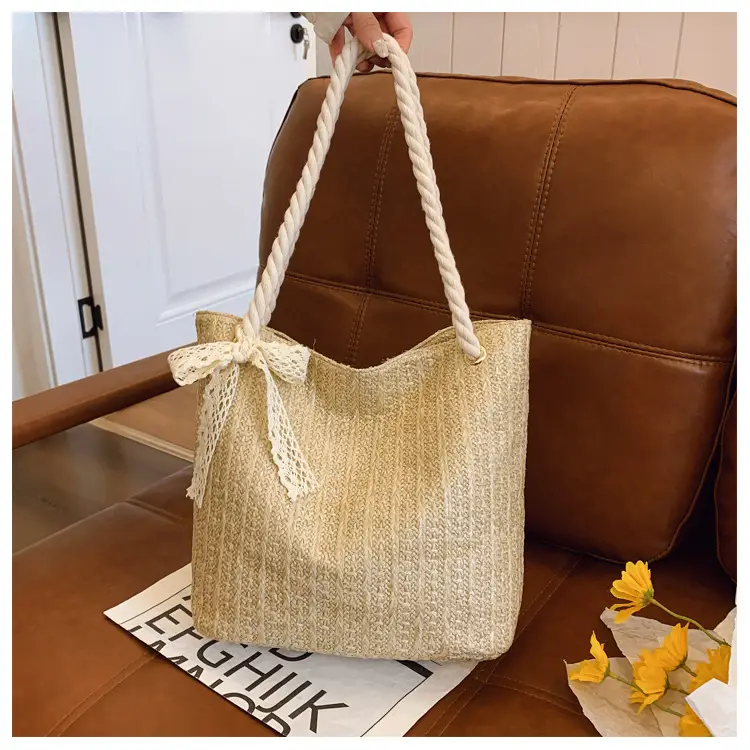 Women's Pastoral Woven Straw Shoulder Bag Large Capacity — feature 35
