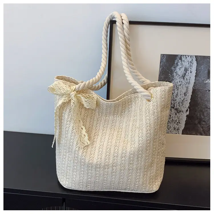 Women's Pastoral Woven Straw Shoulder Bag Large Capacity — feature 40
