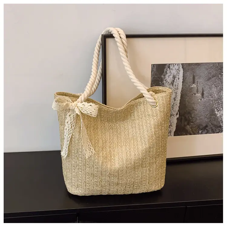 Women's Pastoral Woven Straw Shoulder Bag Large Capacity — feature 42