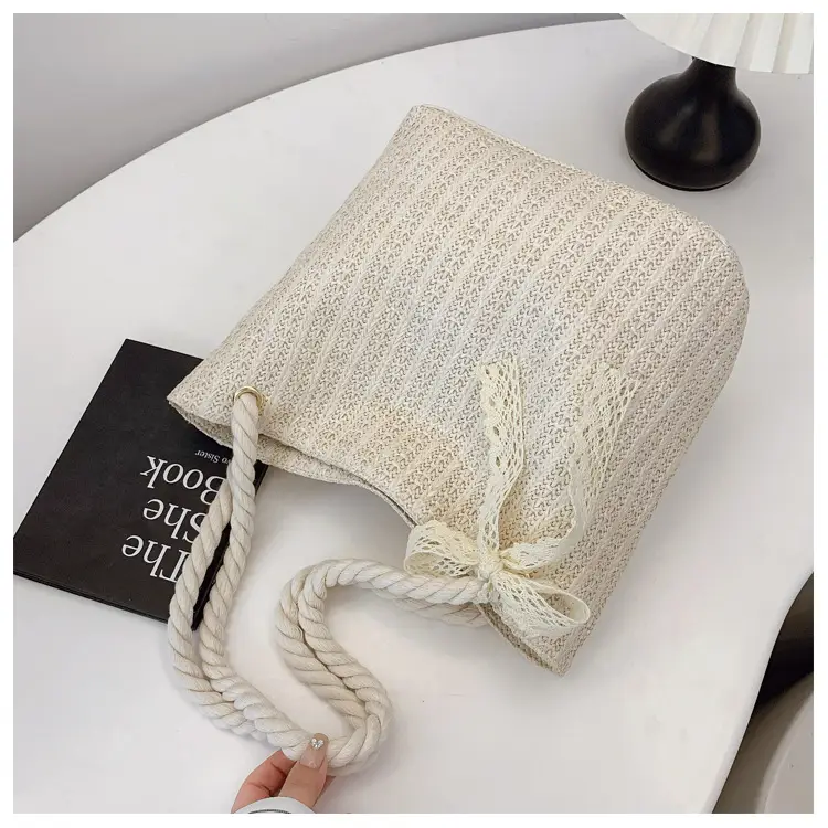 Women's Pastoral Woven Straw Shoulder Bag Large Capacity — feature 43