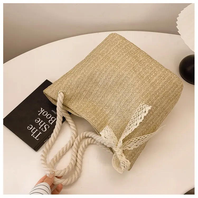 Women's Pastoral Woven Straw Shoulder Bag Large Capacity — feature 44