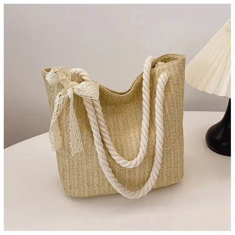 Women's Pastoral Woven Straw Shoulder Bag Large Capacity — feature 46