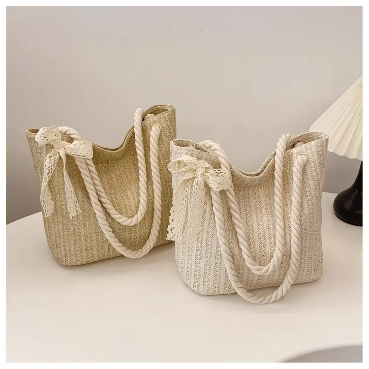 Women's Pastoral Woven Straw Shoulder Bag Large Capacity — feature 47