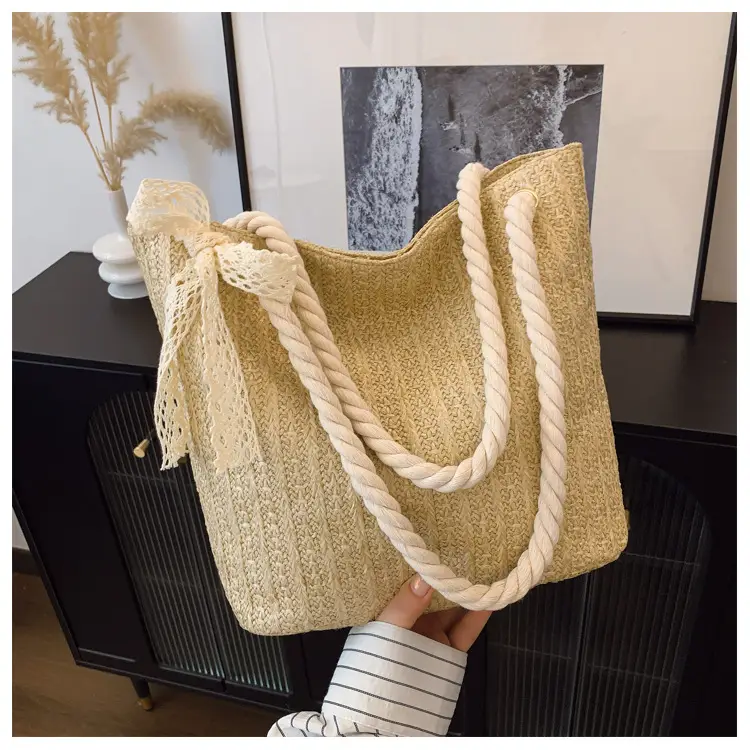 Women's Pastoral Woven Straw Shoulder Bag Large Capacity — feature 49