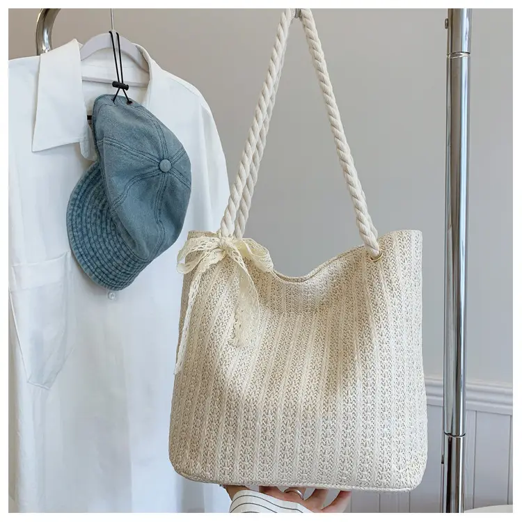 Women's Pastoral Woven Straw Shoulder Bag Large Capacity — feature 50