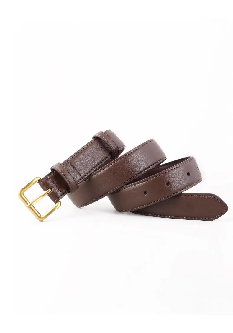 New Women's Genuine Leather Belt with Gold Buckle — feature 12