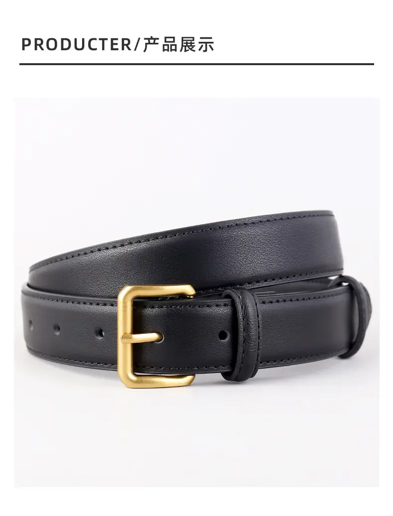 New Women's Genuine Leather Belt with Gold Buckle — feature 20