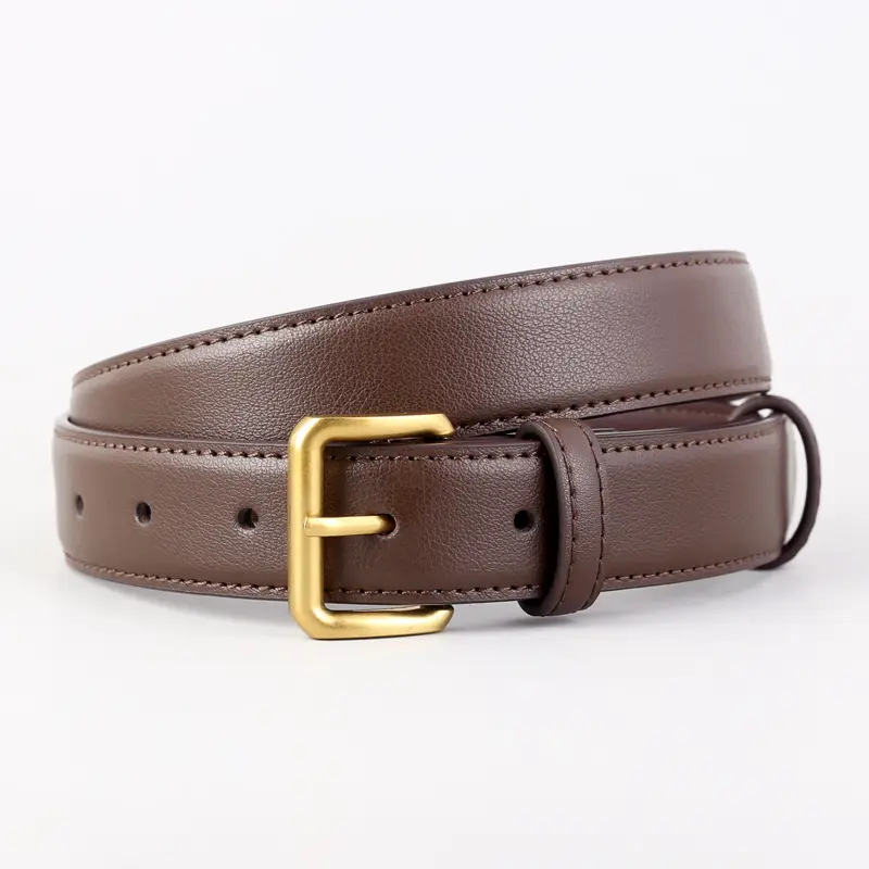 New Women's Genuine Leather Belt with Gold Buckle - Image 2