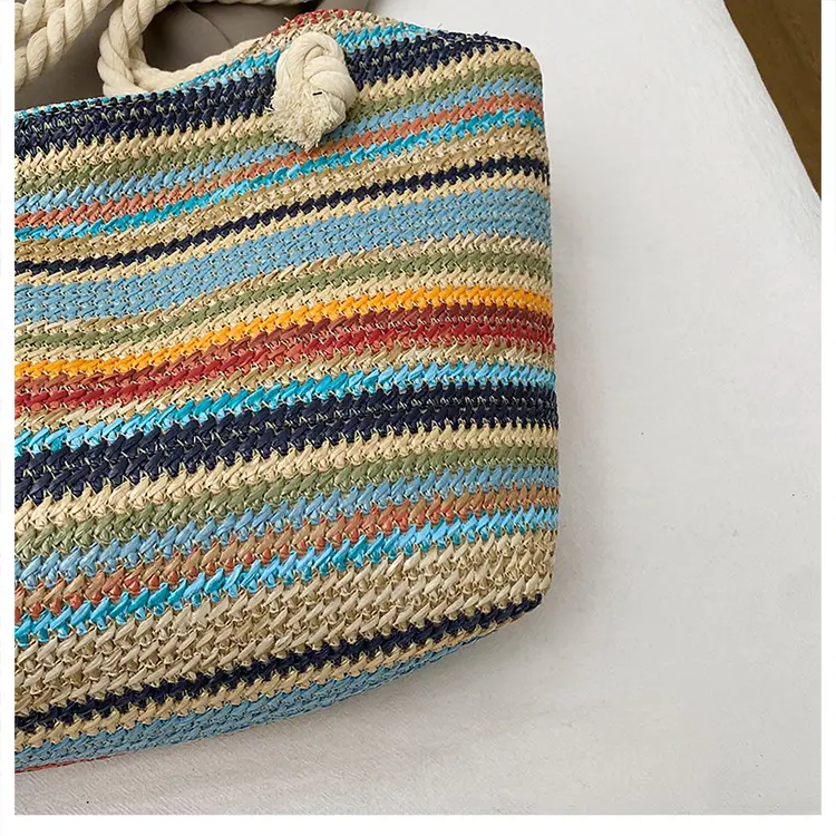 Rainbow Striped Women's Tote Bag Large Capacity — feature 14