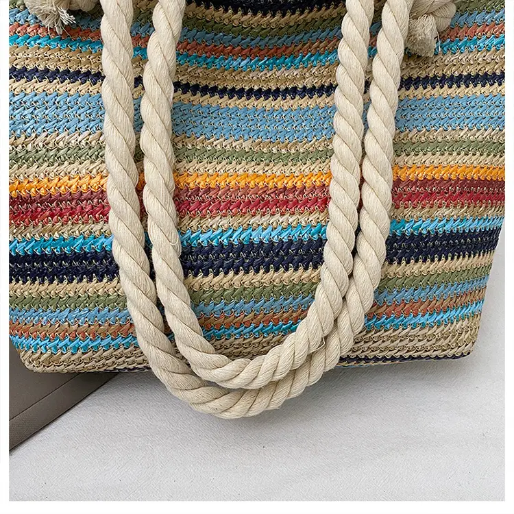 Rainbow Striped Women's Tote Bag Large Capacity — feature 17