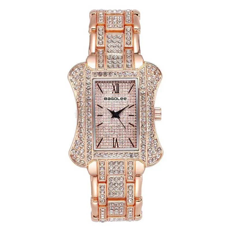 Women's Glass Quartz Bracelet Watch Gold Plated - Image 2