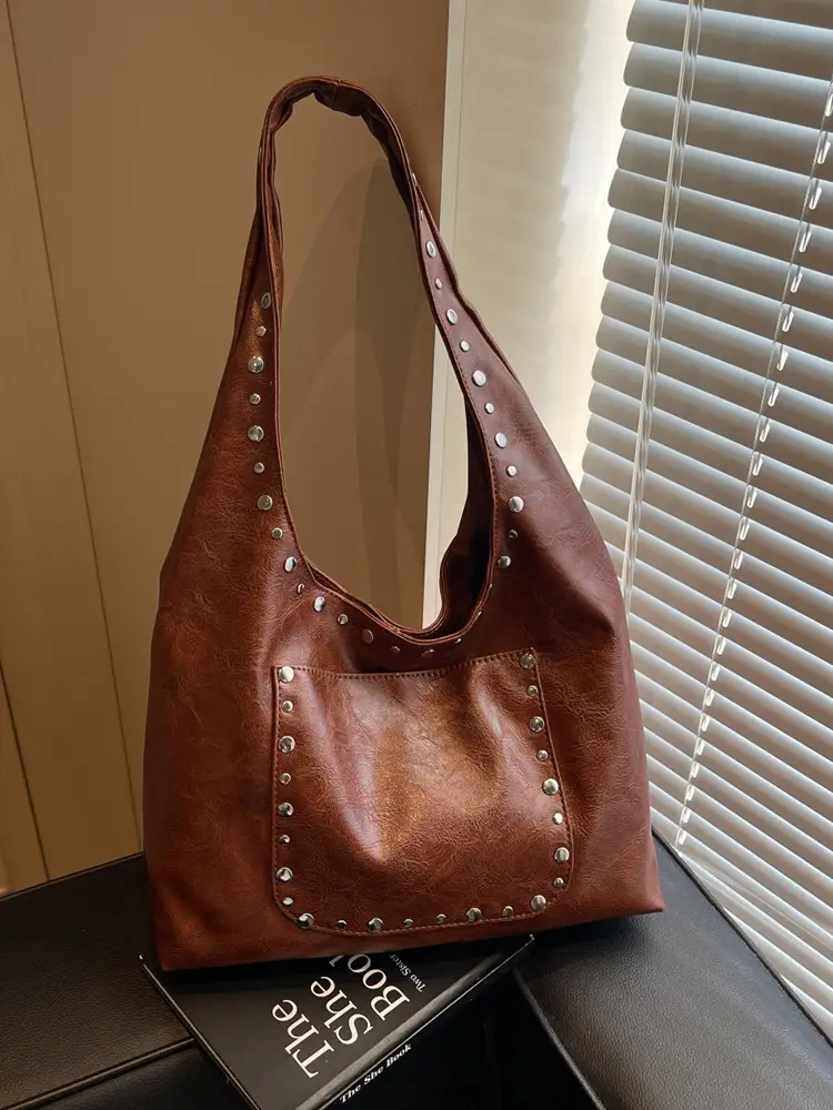 Retro Rivet Shoulder Bag European American Fashion - Image 5