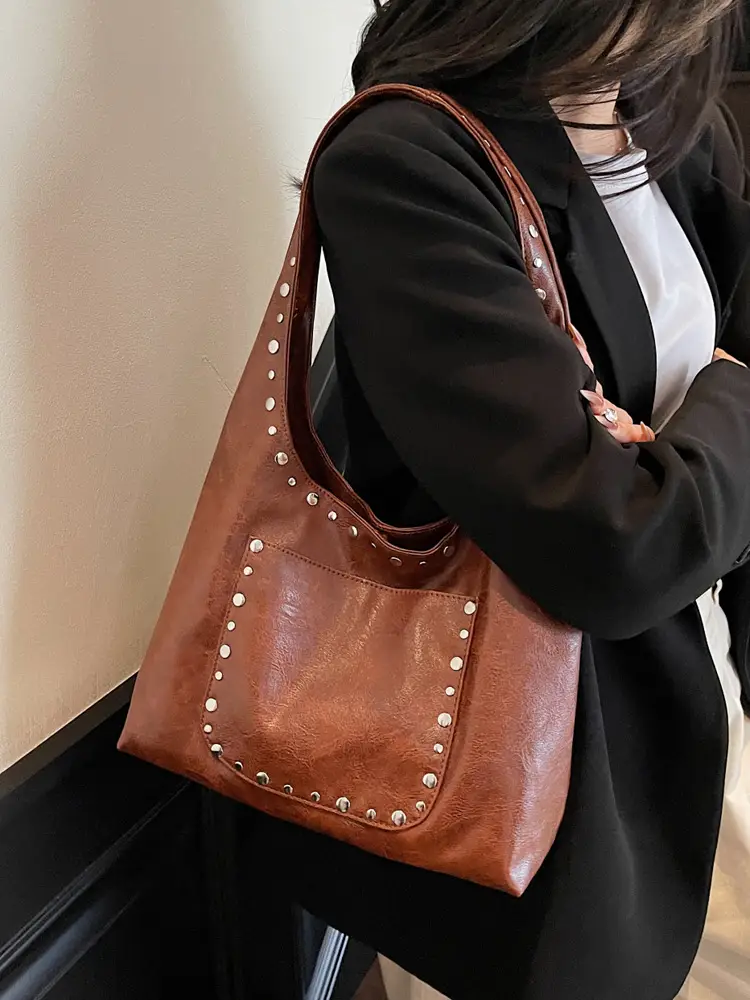 Retro Rivet Shoulder Bag European American Fashion - Image 9
