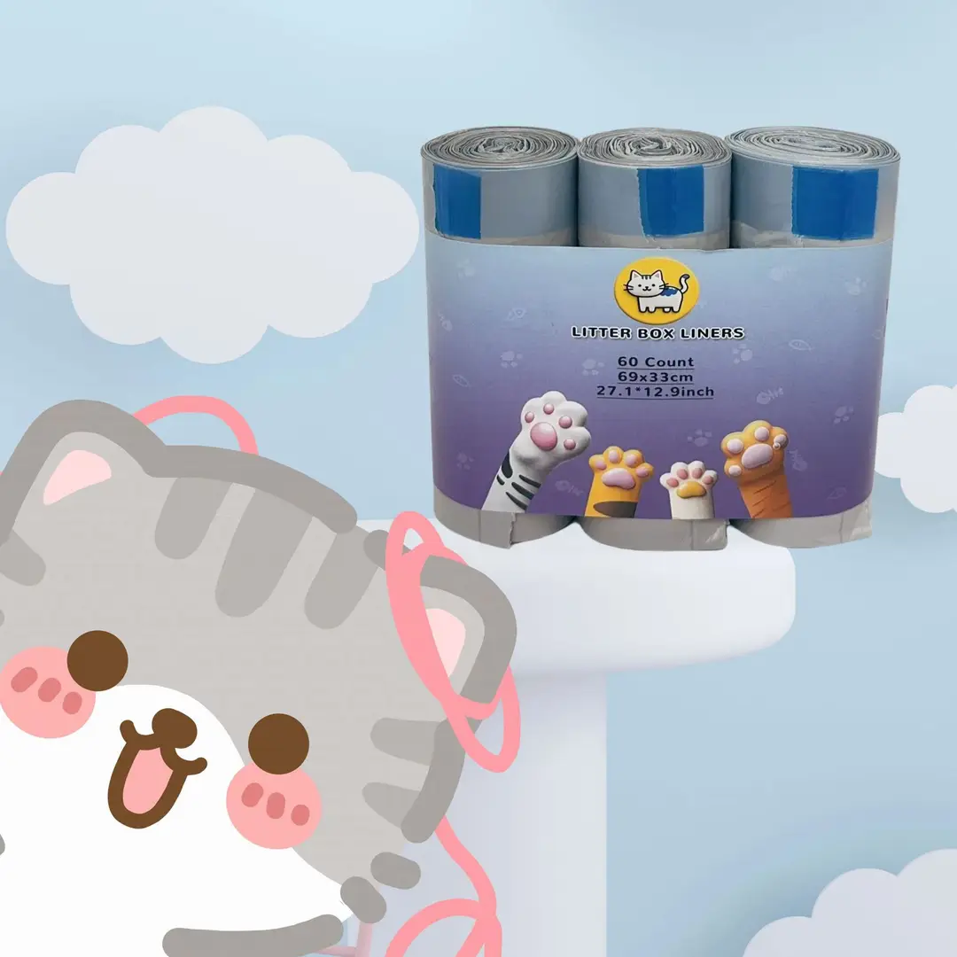 Carefully Selected Cross-Border Cat Litter Bags, Thickened Cleaning Bags, Pet Litter Box Automatic Closure Custom Double Drawstring Collection
