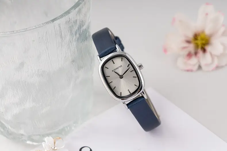 Women's Oval Watch Black Leather Waterproof — feature 16