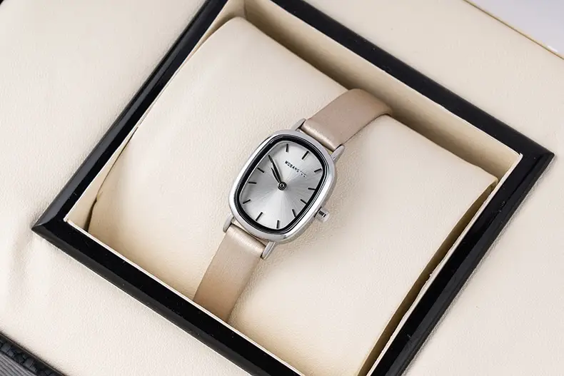 Women's Oval Watch Black Leather Waterproof — feature 19