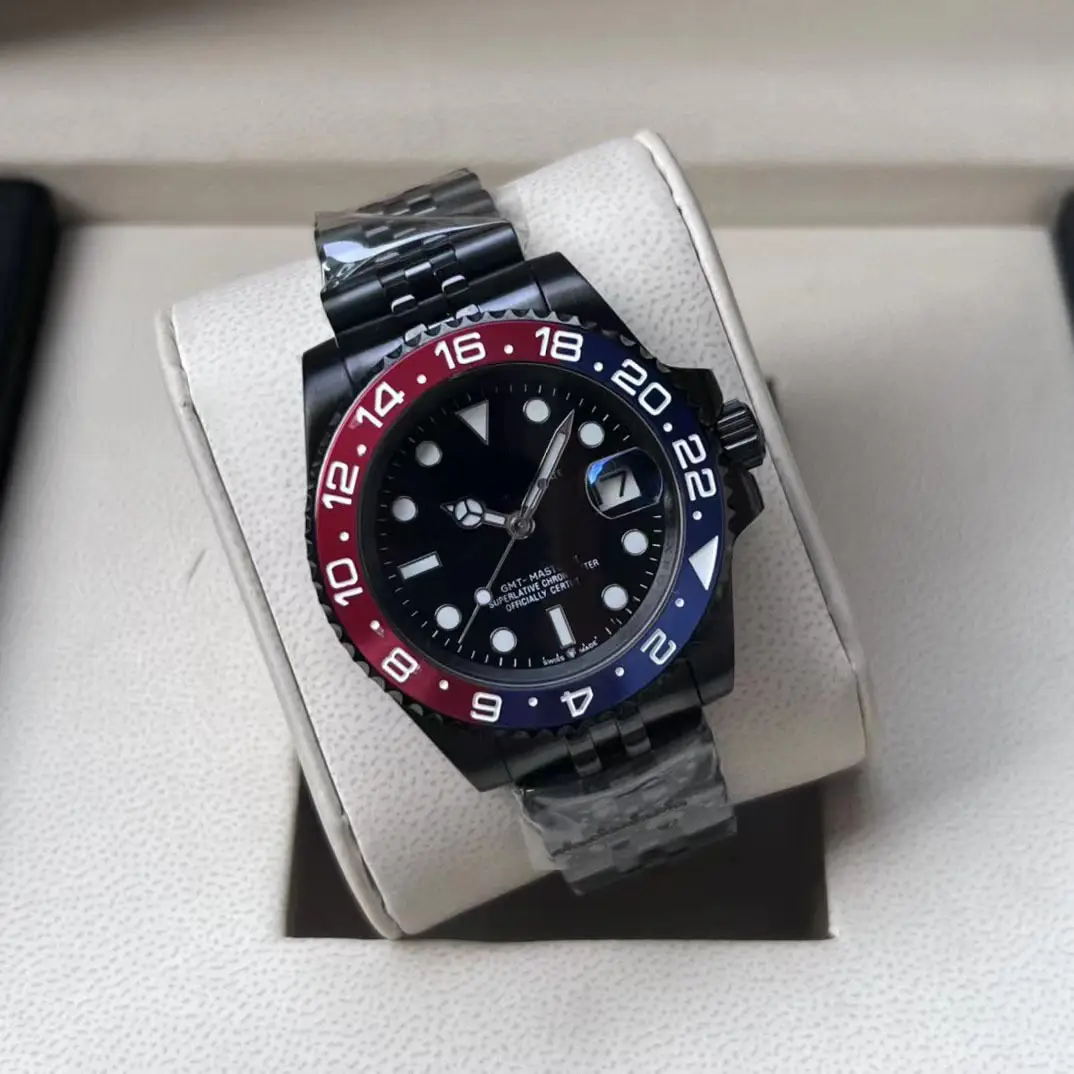 Green, Black and Blue Export Laojia Submariner Solid Steel Band Luminous Waterproof Quartz Japanese Imported Movement Watch - Image 102