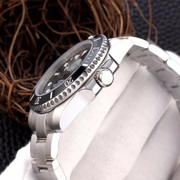 Green, Black and Blue Export Laojia Submariner Solid Steel Band Luminous Waterproof Quartz Japanese Imported Movement Watch — feature 10