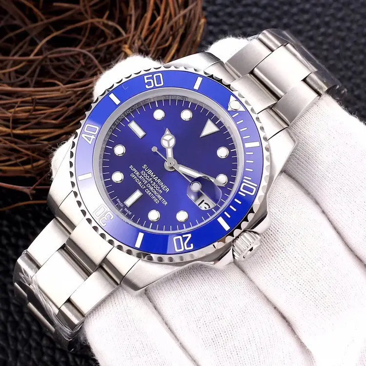 Green, Black and Blue Export Laojia Submariner Solid Steel Band Luminous Waterproof Quartz Japanese Imported Movement Watch — feature 11