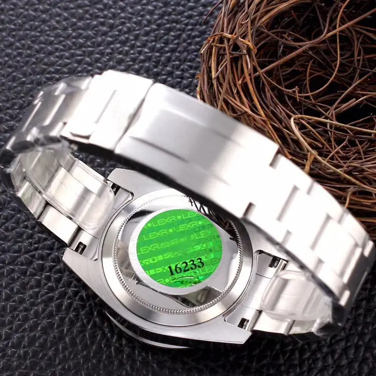 Green, Black and Blue Export Laojia Submariner Solid Steel Band Luminous Waterproof Quartz Japanese Imported Movement Watch — feature 12