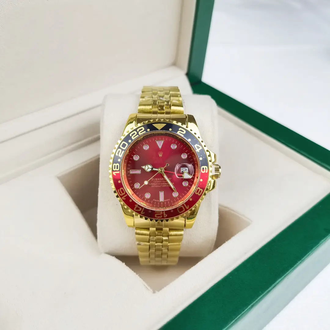 Green, Black and Blue Export Laojia Submariner Solid Steel Band Luminous Waterproof Quartz Japanese Imported Movement Watch - Image 39