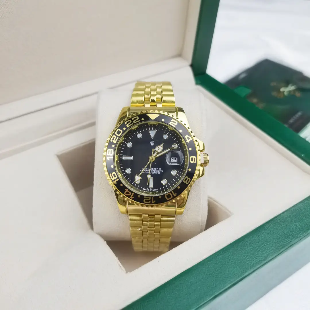 Green, Black and Blue Export Laojia Submariner Solid Steel Band Luminous Waterproof Quartz Japanese Imported Movement Watch - Image 40