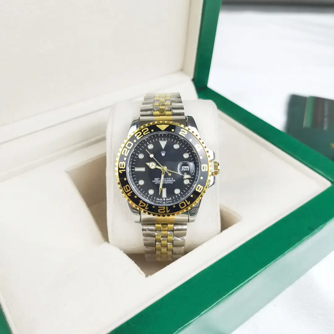 Green, Black and Blue Export Laojia Submariner Solid Steel Band Luminous Waterproof Quartz Japanese Imported Movement Watch - Image 49