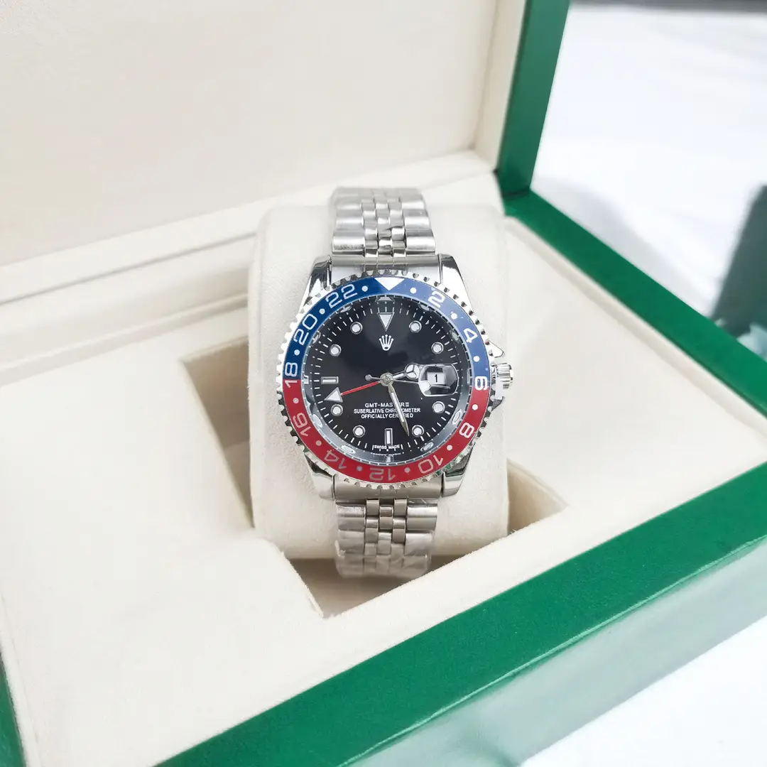 Green, Black and Blue Export Laojia Submariner Solid Steel Band Luminous Waterproof Quartz Japanese Imported Movement Watch - Image 57