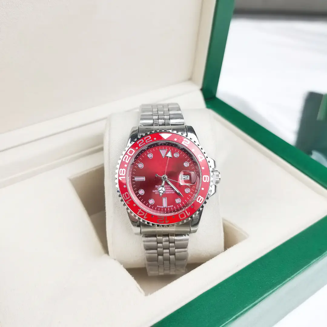 Green, Black and Blue Export Laojia Submariner Solid Steel Band Luminous Waterproof Quartz Japanese Imported Movement Watch - Image 58